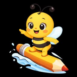 Mel surfando em um lápis